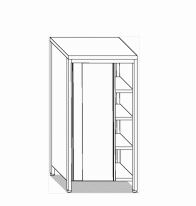 Neutral cabinets with sliding doors 3 shelves H=180 cm