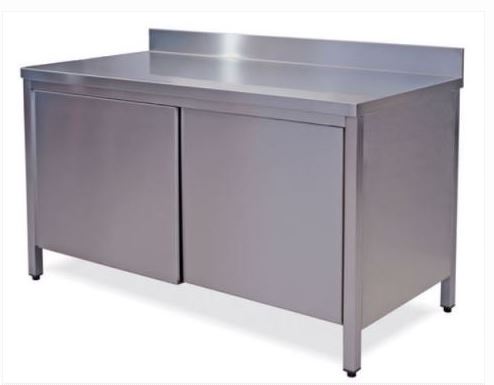 Stainless steel Tables with doors
