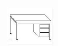 Work tables on legs with right drawers