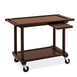 6100W Wooden service trolley, stained wengé, 2 floors