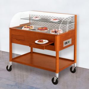 6670-18 Carros frigoríficos para dulces y quesos, color cereza