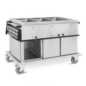 7370A1-GS Trolley heated 2XGN1 / 1 separate tanks compartment 1 neutral + 1 hot with printed guides H1