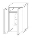 IN-Z.696.03.50  - 2door zinc-plated plastic Sliding Door Wardrobe - 100x50x200 H
