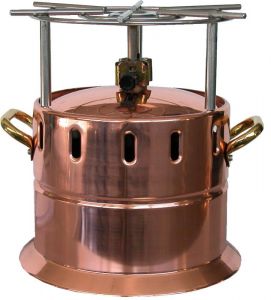 AV4561 Copper flambé gas-lamp with stainless steel grill