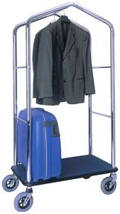 PV4056 Luggage and clothing stand trolley in chromed steel