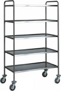 CA 1427 Stainless steel service trolley 5 shelves load 100 kg 110x60x170h