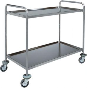 CA 1391 Stainless steel service trolley 2 shelves 100 kg 110x60x94h