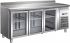 G-GN3200TNG - Table de comptoir réfrigérée Inox avec température maximale + 2 / + 8 ° C 3 portes de verre 