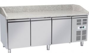 G-PZ3600TN - Refrigerated pizza counter with three doors in stainless steel