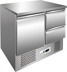 G-S901-2D Saladette réfrigérée, temp. + 2 / + 8°C, cadre en acier inoxydable AISI 304