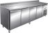 G-SNACK4200TN - Table réfrigérée ventilée en acier inoxydable - 4 portes avec rebord