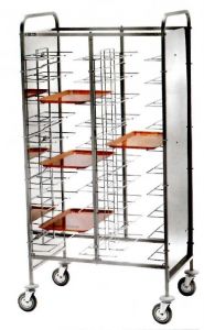 CA1465PI Stainless steel universal tray-holder trolley 20 trays Side panels 