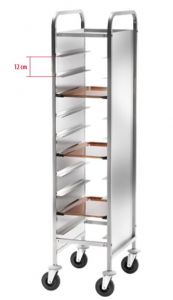 CA1451RP Stainless steel Reinforced tray-holder trolley 10 trays side panels