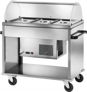 CAR2780BT Stainless steel Refrigerated trolley -5° +5°C 3 GN1/1 Cover plx
