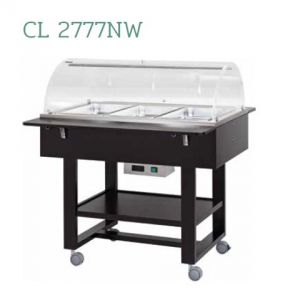 CL2777NW Thermal bain-marie trolley with plexiglass dome (+30°+90°C) 3x1/1GN 