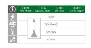 HLECB Lámpara de infrarrojos color cobre diámetro 270 mm Forcar