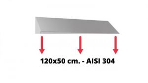 IN-699.50.12 Tetto inclinato in acciaio inox AISI 304 dim. 120x50 cm. per armadio IN-690.12.50