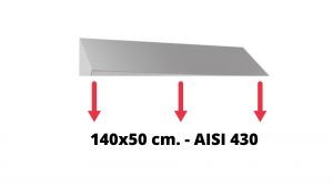 IN-699.50.14.430 Tetto inclinato in acciaio inox AISI 430 dim. 140x50 cm. per armadio IN-690.14.50.430