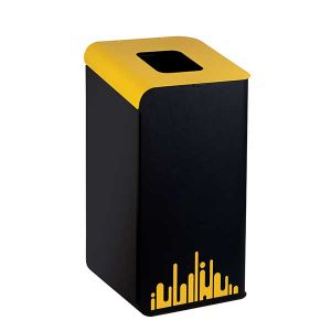 T789296 Waste bin with black front and yellow profile 80 L