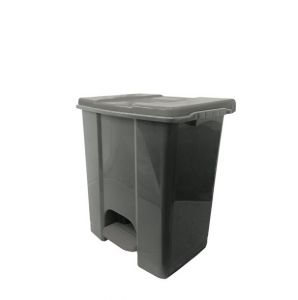 T912672 Mobile pedal container in gray recycled plastic 60 liters