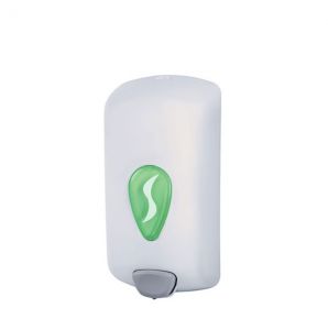 T920041 ABS 100% recycled white liquid soap dispenser 1 Liter Base and cover in 100% recycled ABS