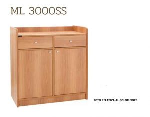 ML3000SSCA Mueble de servicio bajo de madera 2 puertas 2 cajones color carbono
