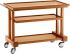 LP850 Walnut stained solid wood service trolley 3 shelves 81x55x82h