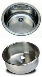 LV036/A round inset stainless steel sink diam. 360x180h With waste fitting 
